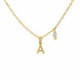 THENAME letter A crystal necklace in gold plating image