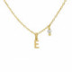 THENAME letter E crystal necklace in gold plating image