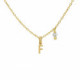 THENAME letter F crystal necklace in gold plating image