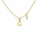 THENAME letter G crystal necklace in gold plating image