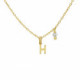 THENAME letter H crystal necklace in gold plating image