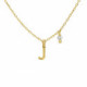 THENAME letter J crystal necklace in gold plating image