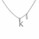 Collar corto letra K color blanco elaborado en plata image