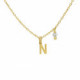 THENAME letter N crystal necklace in gold plating image
