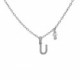 THENAME letter U crystal necklace in silver image