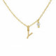 THENAME letter Y crystal necklace in gold plating image