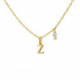 THENAME letter Z crystal necklace in gold plating image
