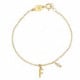 THENAME letter F crystal bracelet in gold plating image