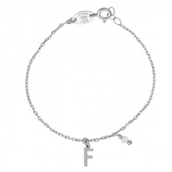 THENAME letter F crystal bracelet in silver