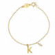 THENAME letter K crystal bracelet in gold plating image