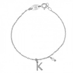 THENAME letter K crystal bracelet in silver
