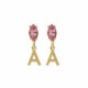 THENAME letter A light rose earrings in gold plating image