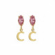 THENAME letter C light rose earrings in gold plating image