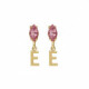 THENAME letter E light rose earrings in gold plating image