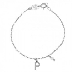 THENAME letter P crystal bracelet in silver