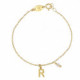 THENAME letter R crystal bracelet in gold plating image