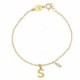 THENAME letter S crystal bracelet in gold plating image