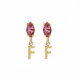 THENAME letter F light rose earrings in gold plating image