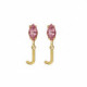 THENAME letter J light rose earrings in gold plating image