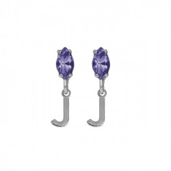 THENAME letter J tanzanite earrings earrings in silver