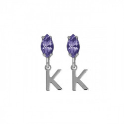 THENAME letter K tanzanite earrings earrings in silver