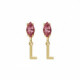 THENAME letter L light rose earrings in gold plating image