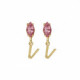 THENAME letter V light rose earrings in gold plating image