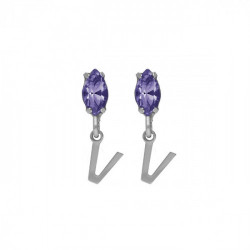 THENAME letter V tanzanite earrings earrings in silver