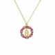 THENAME crystals letter B light rose necklace in gold plating image