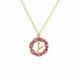 THENAME crystals letter Y light rose necklace in gold plating image