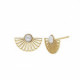 Gypsy sun pearl earrings in gold plating image