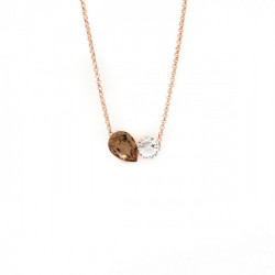 Combination tear light topaz choker in rose gold plating in gold plating