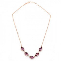 Classic antique pink necklace in rose gold plating in gold plating
