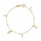 Pulsera ajustable cruz color perla bañada en oro image