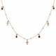 Alea cross jet necklace in rose gold plating image