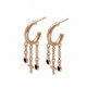 Alea cross jet earrings in rose gold plating image