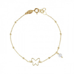 Soulmate butterfly pearl bracelet in gold plating
