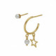 Soulmate star pearl earrings in gold plating image