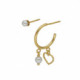 Soulmate heart pearl earrings in gold plating image