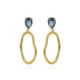 Sunset tears denim blue earrings in gold plating image