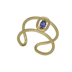 Etnia oval sapphire ring in gold plating