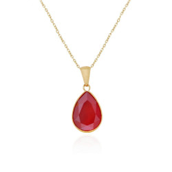 Essential royal red necklace in gold plating