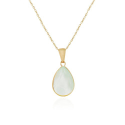 Essential powder green necklace in gold plating
