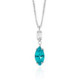 Aqua marquise light turquoise necklace in silver image