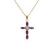 Arisa cross amethyst necklace in gold plating image