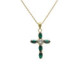 Arisa cross emerald necklace in gold plating image