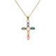 Arisa cross multicolour necklace in gold plating image