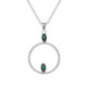 Etnia circle emerald necklace in silver