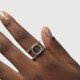 Etnia circle emerald ring in silver cover