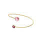 Basic XS double crystal fuchsia and light rose bracelet in gold plating image